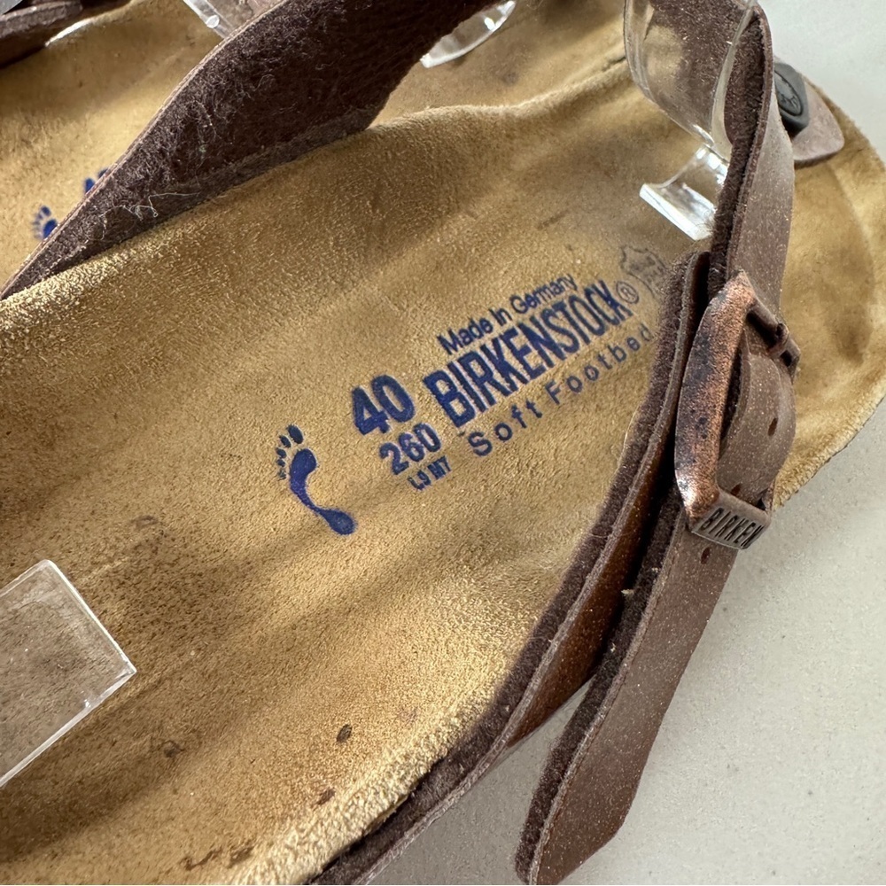 Birkenstock Gizeh Brown Comfort Summer Glitter Leather Sandals  Size 40 - Picture 10 of 15